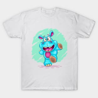 Cheerful cartoon hippo T-Shirt